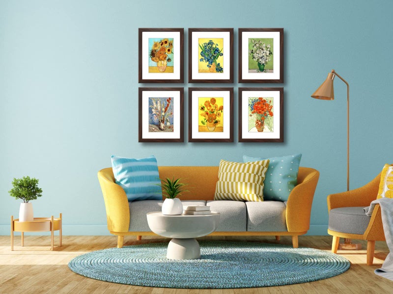 DEKWINN 8x10 Picture Frame Set of 6 with Real Glass for Pictures 5x7 with Mat or 8x10 Without Mat, Wall or Tabletop Gallery Photo Frames Walnut - Image 3